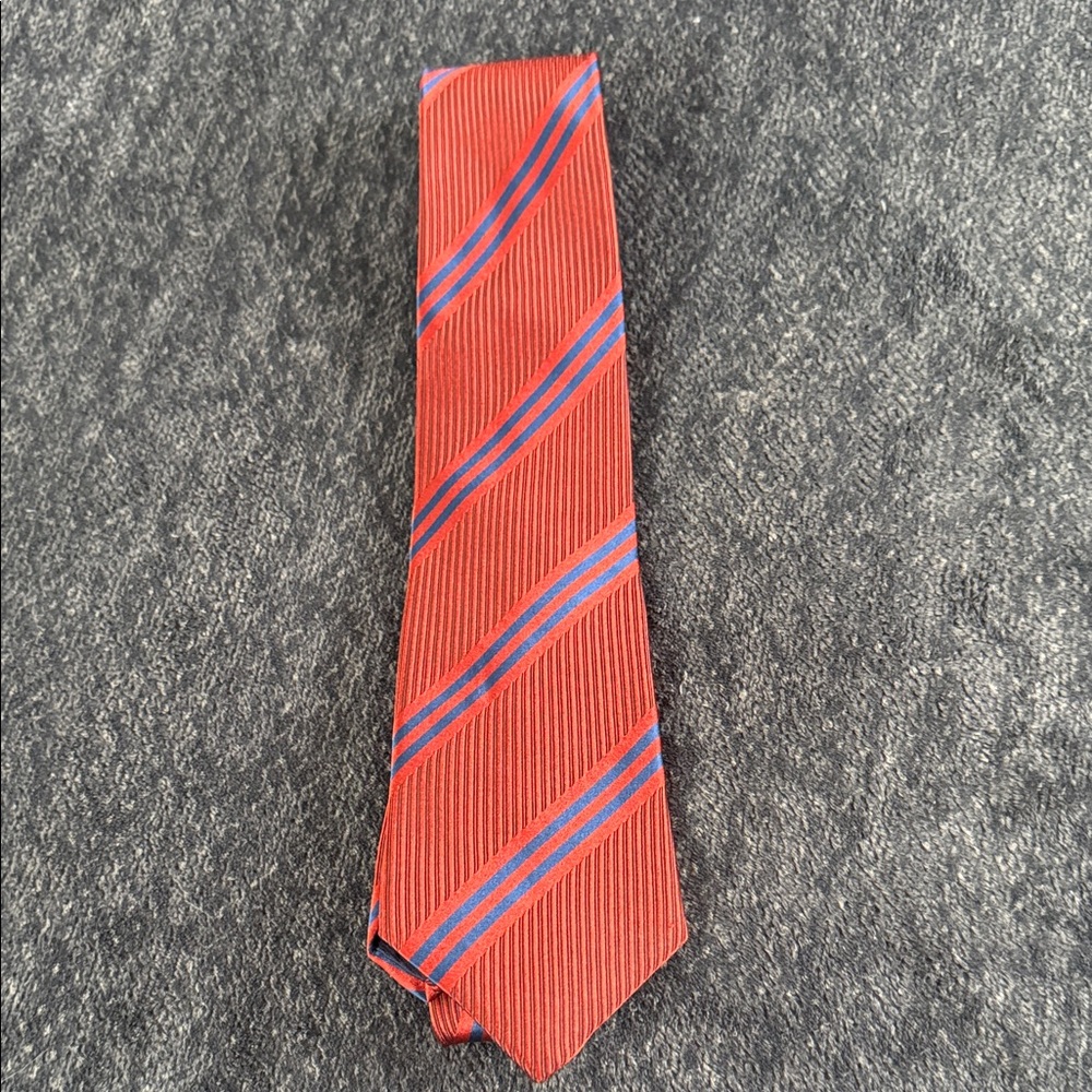 Elegant Red and Blue Striped Men's Tie